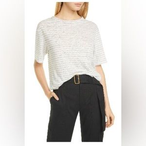 Vince Classic Stripe Linen Boyfriend Tee